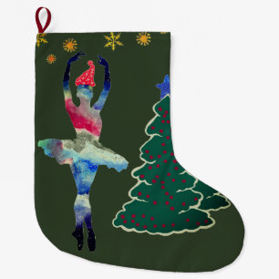 Calcetín Navideño Grande Navidades Personalizados Ballerina Stocking