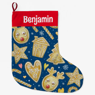 Calcetín Navideño Grande Navidades personalizados Cookie Stocking