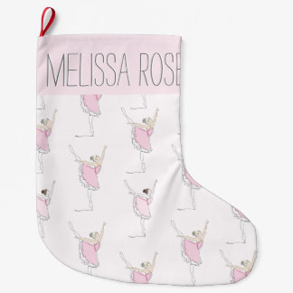 Calcetín Navideño Grande Navidades personalizados de Ballerina Rosa se leva