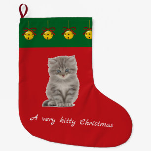 Calcetín Navideño Grande Navidades personalizados de tu gato