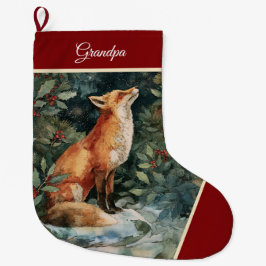 Calcetín Navideño Grande Navidades personalizados Fox Stocking, Festividad