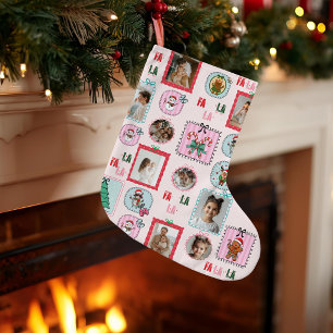 Calcetín Navideño Grande Navidades personalizados Rosa corto