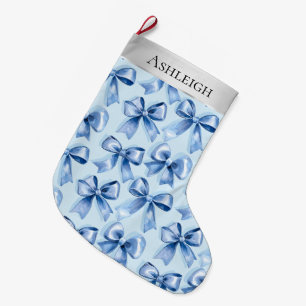 Calcetín Navideño Grande Navidades plateados Blue Bows
