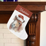 Calcetín Navideño Grande Navidades Pony Cute Caballo Ecuestre Santa Hat<br><div class="desc">Abran el espíritu festivo con nuestros encantadores Navidades "Pony Navidades" parados. Adornado con un bonito poni sobre un sombrero de Santa, este encantador surtido cautivará a los niños amantes del caballo y a los aficionados. ¿La mejor parte? Se puede personalizar con un nombre, añadiendo un toque personal a este reconfortante...</div>
