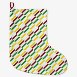 Calcetín Navideño Grande Navidades Rojo, Verde, Bandas de oro Viviente en B