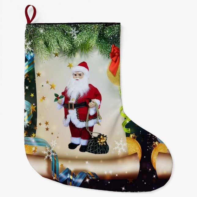 Calcetín Navideño Grande Navidades, Santa (Anverso)