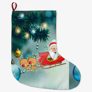 Calcetín Navideño Grande Navidades, Santa
