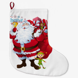 Calcetín Navideño Grande Navidades, Santa