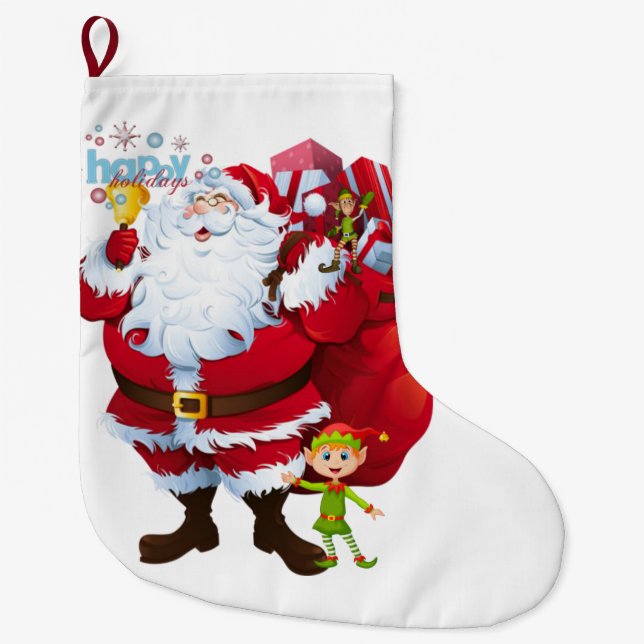 Calcetín Navideño Grande Navidades, Santa (Anverso)