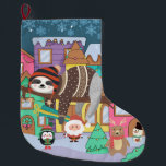 Calcetín Navideño Grande Navidades Sloth Grandes Navidades<br><div class="desc">Navidades inteligentes Sloth</div>