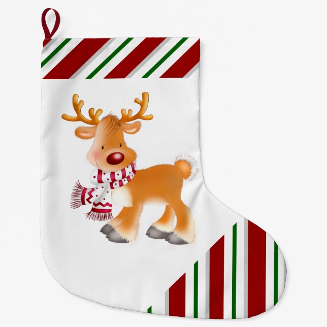 Calcetín Navideño Grande Navidades Stocking/Rudolph (Anverso)