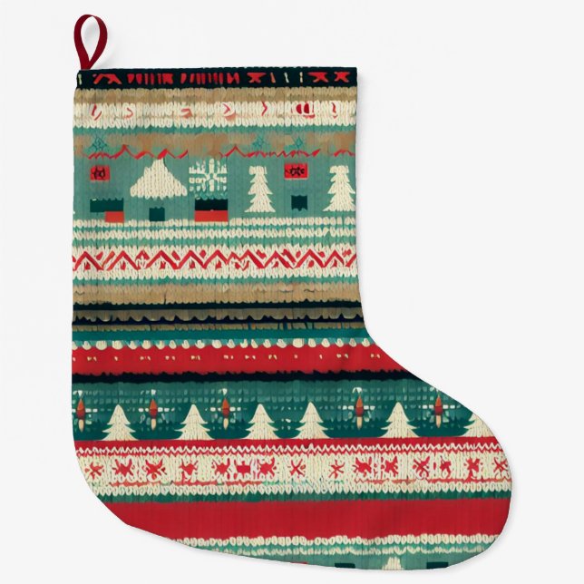 Calcetín Navideño Grande Navidades Suéter 3 (Anverso)