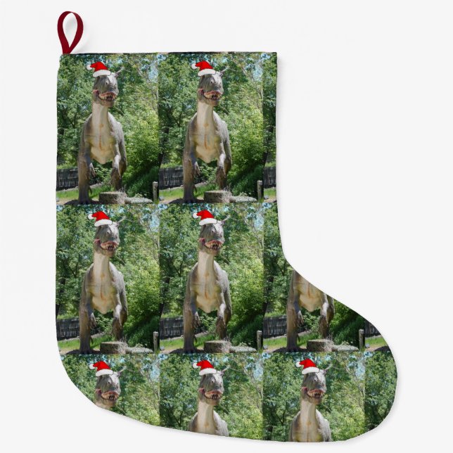 Calcetín Navideño Grande Navidades T-Rex (Anverso)