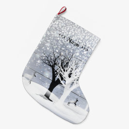 Calcetín Navideño Grande ¡navidades y Feliz Año Nuevo! Texto de monograma