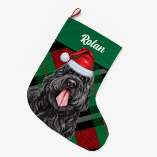 Calcetín Navideño Grande Negro festividad temeraria rusa coloca el nombre d