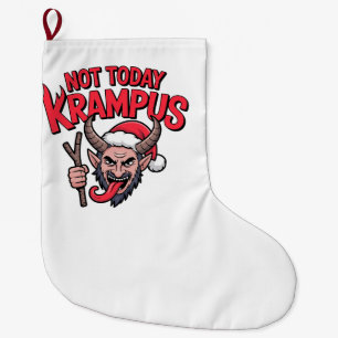 Calcetín Navideño Grande No Hoy Krampus Divertida Navidad Krampus Malvado