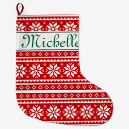Calcetín Navideño Grande Nombre personalizado Navidades nórdicos reserva