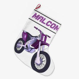 Calcetín Navideño Grande NOMBRE y edad o número de motocicleta sucia