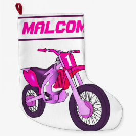 Calcetín Navideño Grande NOMBRE y edad o número de motocicleta sucia