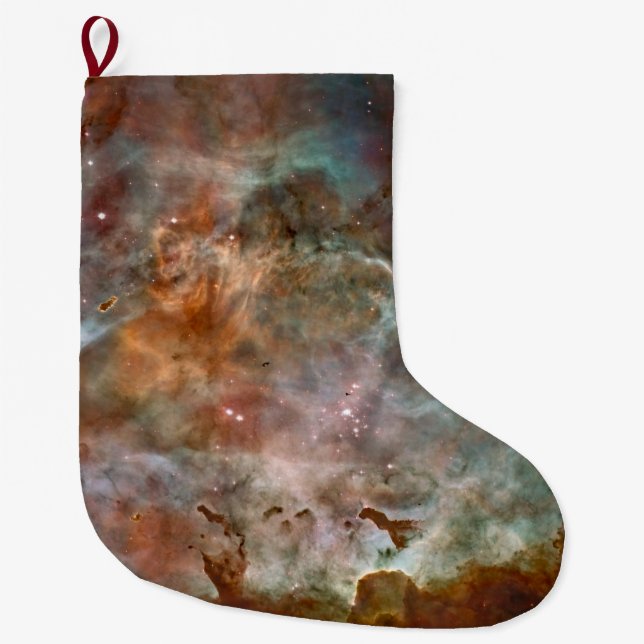 Calcetín Navideño Grande Nubes oscuras de Carina Nebula Hubble Space (Anverso)