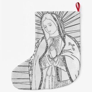 Calcetín Navideño Grande nuestra dama de guadalupe