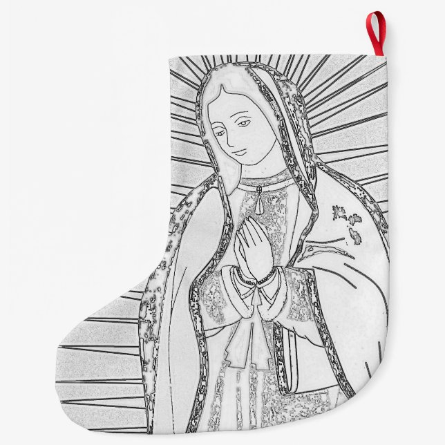 Calcetín Navideño Grande nuestra dama de guadalupe (Reverso)