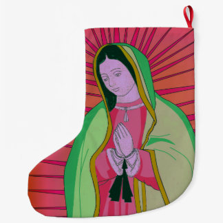 Calcetín Navideño Grande nuestra dama de guadalupe