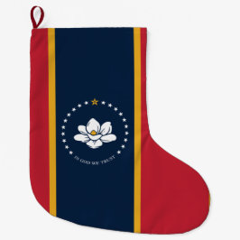 Calcetín Navideño Grande Nueva bandera de estado de Mississipi