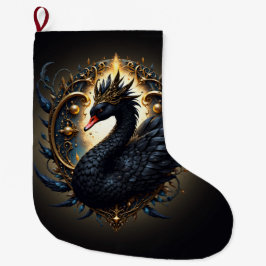 Calcetín Navideño Grande Obsidian Swan of Silent Grace – Dark Fantasy 