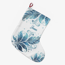 Ombre Blue Filigree Leaf Personalizado