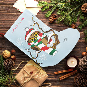 Calcetín Navideño Grande Ornamentos de árbol de búho navidades