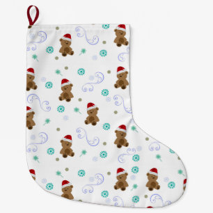 Calcetín Navideño Grande Ositos de peluche bebés