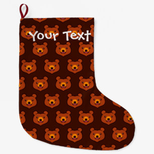 Calcetín Navideño Grande Oso de Brown lindo