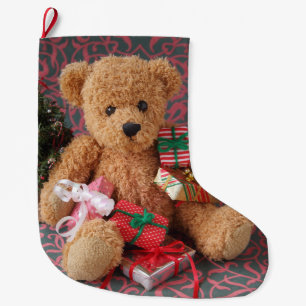 Calcetín Navideño Grande Oso de peluche con muchos regalos de Navidades