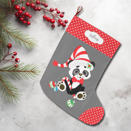 Calcetín Navideño Grande Oso Panda del tapón trasero