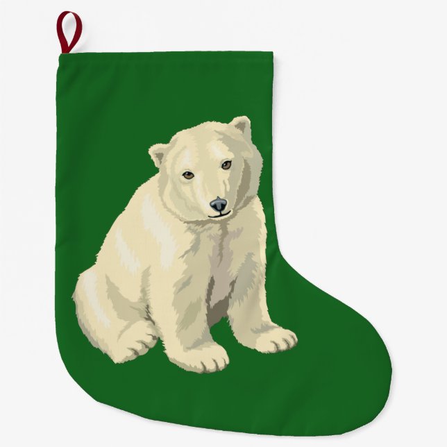 Calcetín Navideño Grande Oso polar (Anverso)