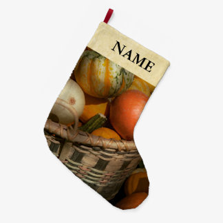 Calcetín Navideño Grande Otoño - Calabazas en una cesta