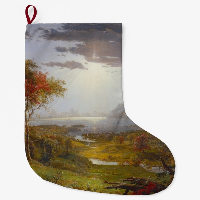 Calcetín Navideño Grande Otoño en el río Hudson (Estado de Nueva York) (Anverso)