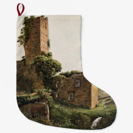 Calcetín Navideño Grande Paisaje con ruinas (antiguo edificio en ruinas)