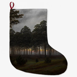 Calcetín Navideño Grande Paisaje nocturno (por Caspar David Friedrich)