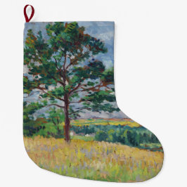 Calcetín Navideño Grande Paisaje rural alrededor de Méréville, Francia (Art