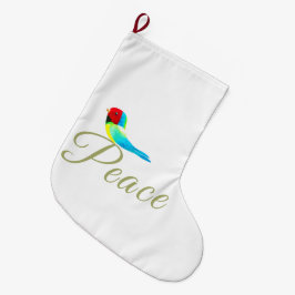 Calcetín Navideño Grande Pajarito de Navidad  Mensajero de Paz