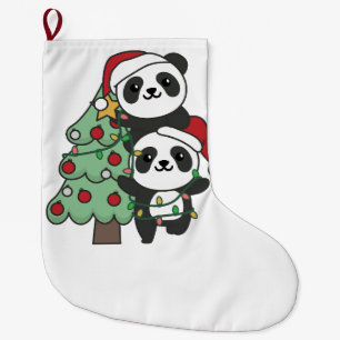 Calcetín Navideño Grande Panda Navidades navideños Animales Pandas