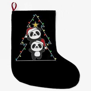 Calcetín Navideño Grande Panda Navidades navideños Animales Pandas