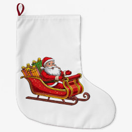 Calcetín Navideño Grande Papá Noel