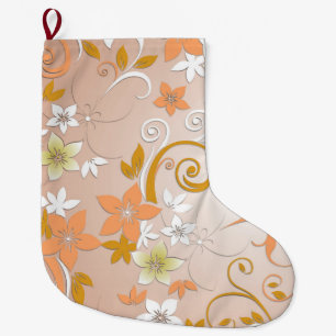 Calcetín Navideño Grande Papel pintado de flores 8