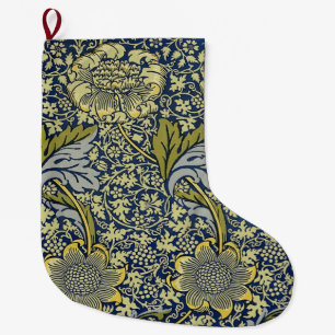 Calcetín Navideño Grande Papel pintado floral William Morris Kennet Azul Do