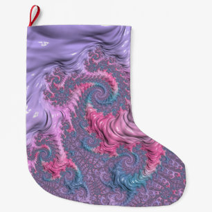 Calcetín Navideño Grande Pastel Fractal