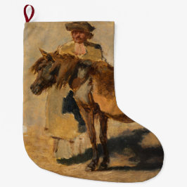 Calcetín Navideño Grande Pastor con caballo (equino)