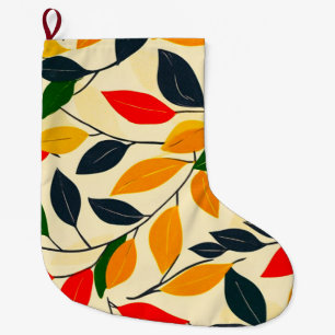 Calcetín Navideño Grande Patrón de hoja